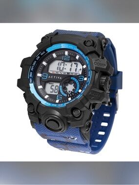 Ativa Black and Blue Tactical Digital-Analog Sports Watch